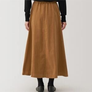 Vintage Y2K 90s Tan Vegan Suede‎ tulip moleskin midi skirt plus size 14 New